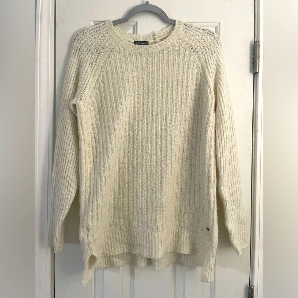 Eddie Bauer White Tunic Sweater